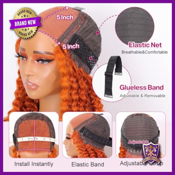 5x5 HD Lace Closure Bob Wig Human Hair Deep Wave 200% Density Glueless
